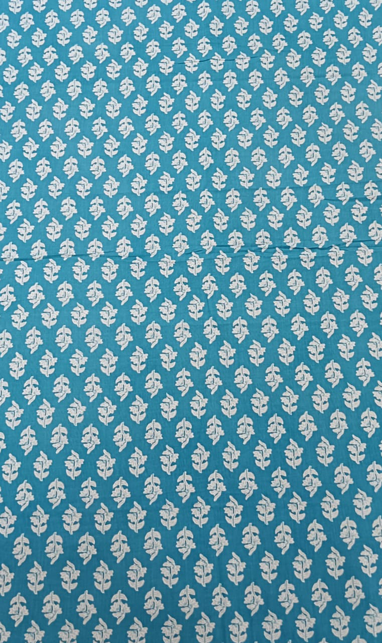 Fabric_Cotton_Blue Block Print.png customizable stitchable fabric